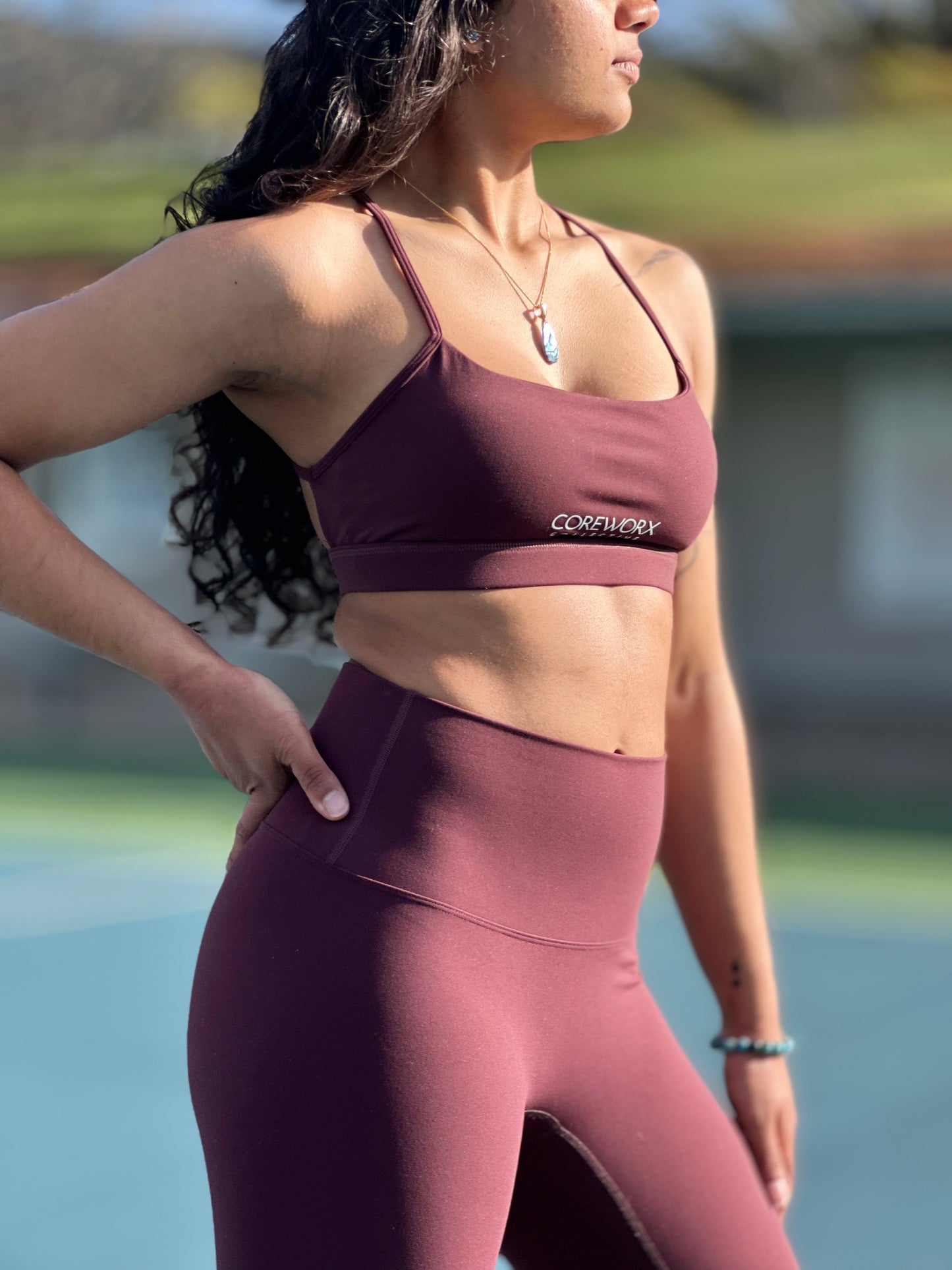 MOTION CROP - DEEP CHERRY SET