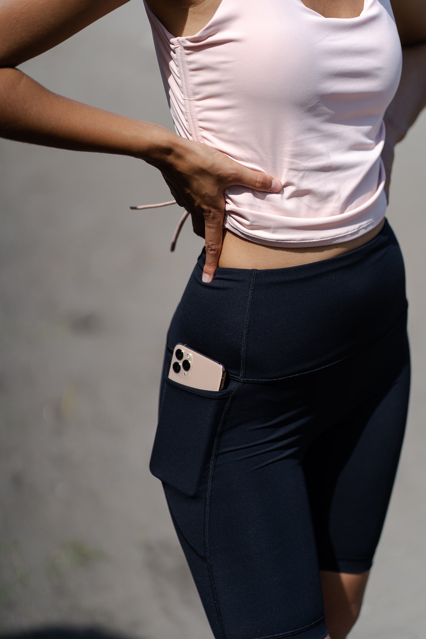 BABY PINK DRAWSTRING ADAPTABLE TANK (Last Sizes)